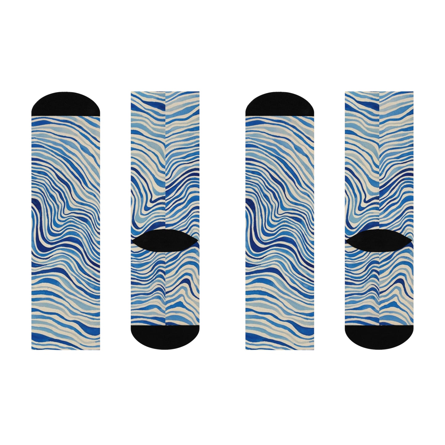 Ocean+Waves Crew Socks — Cushioned Artistic Patterned Socks