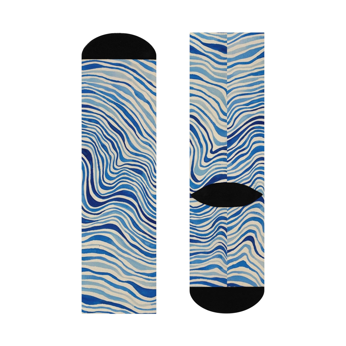 Ocean+Waves Crew Socks — Cushioned Artistic Patterned Socks