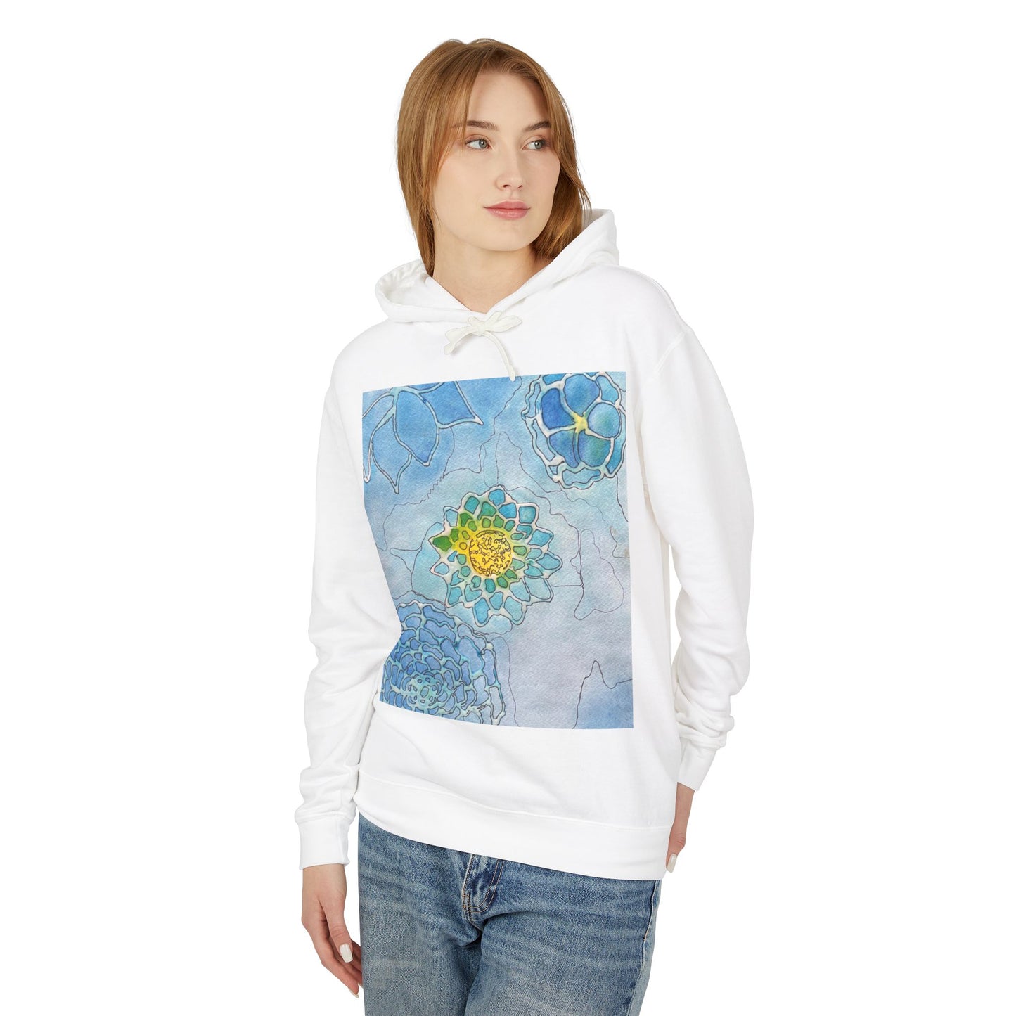 Water+Color Travel Hoodie — Painterly Succulent Travel Hoodie