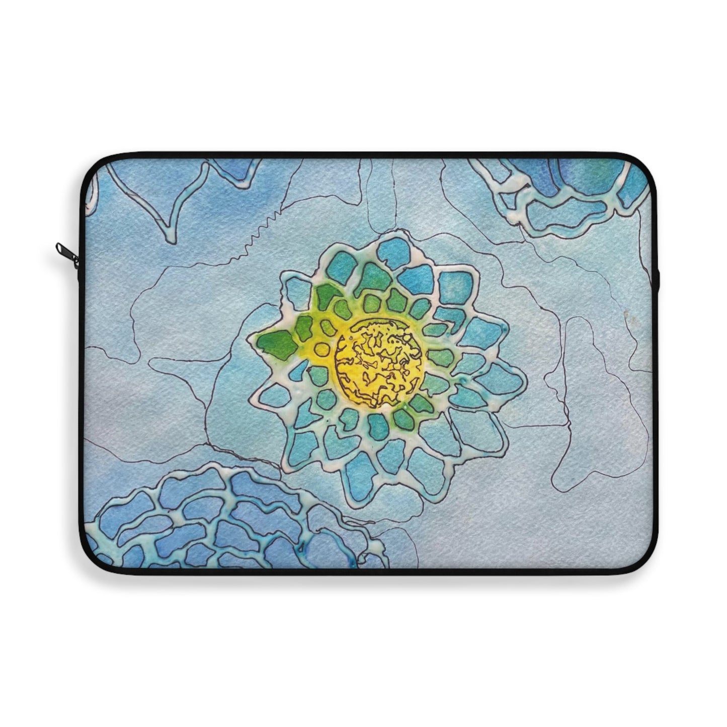 Water+Color Laptop Sleeve — Painterly Succulent Art Print Laptop Sleeve