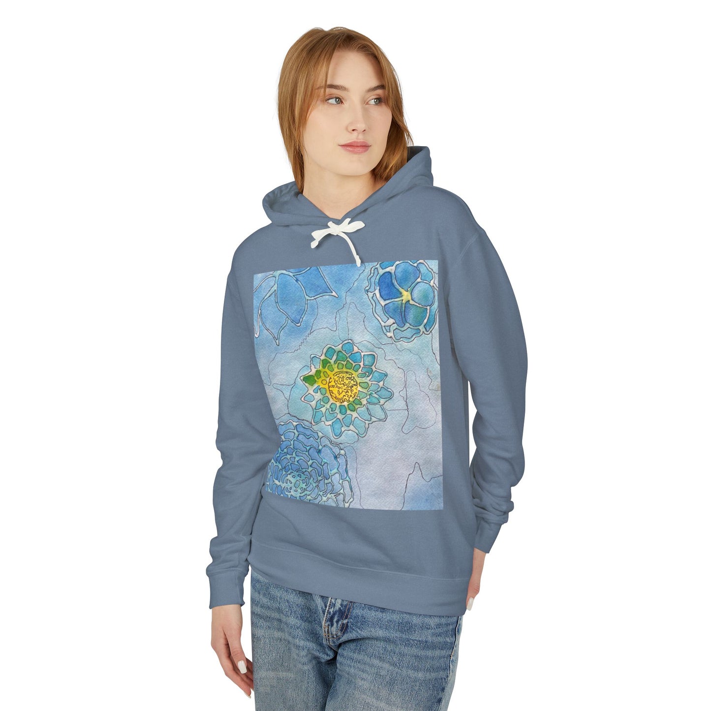 Water+Color Travel Hoodie — Painterly Succulent Travel Hoodie
