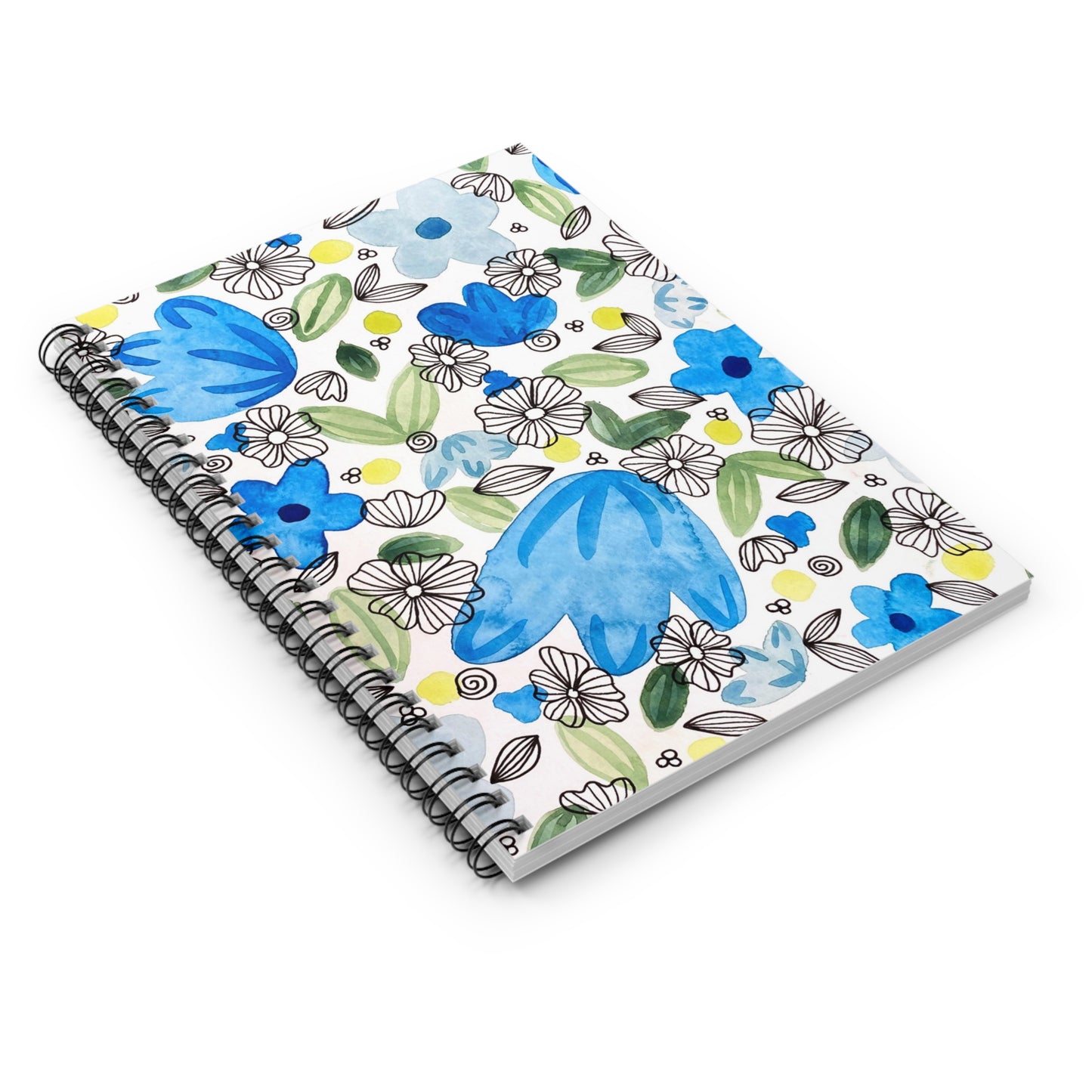 Blossom+Blue Spiral Notebook — Ruled Lined Journal