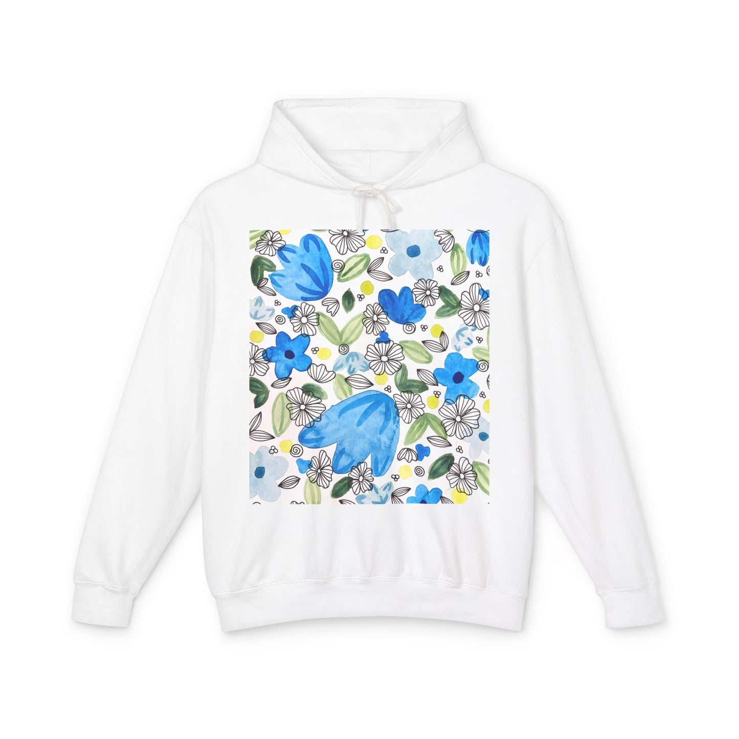 Blossom+Blue Travel Hoodie — Floral Watercolor Travel Hoodie