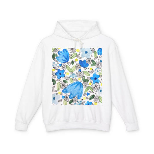Blossom+Blue Travel Hoodie — Floral Watercolor Travel Hoodie