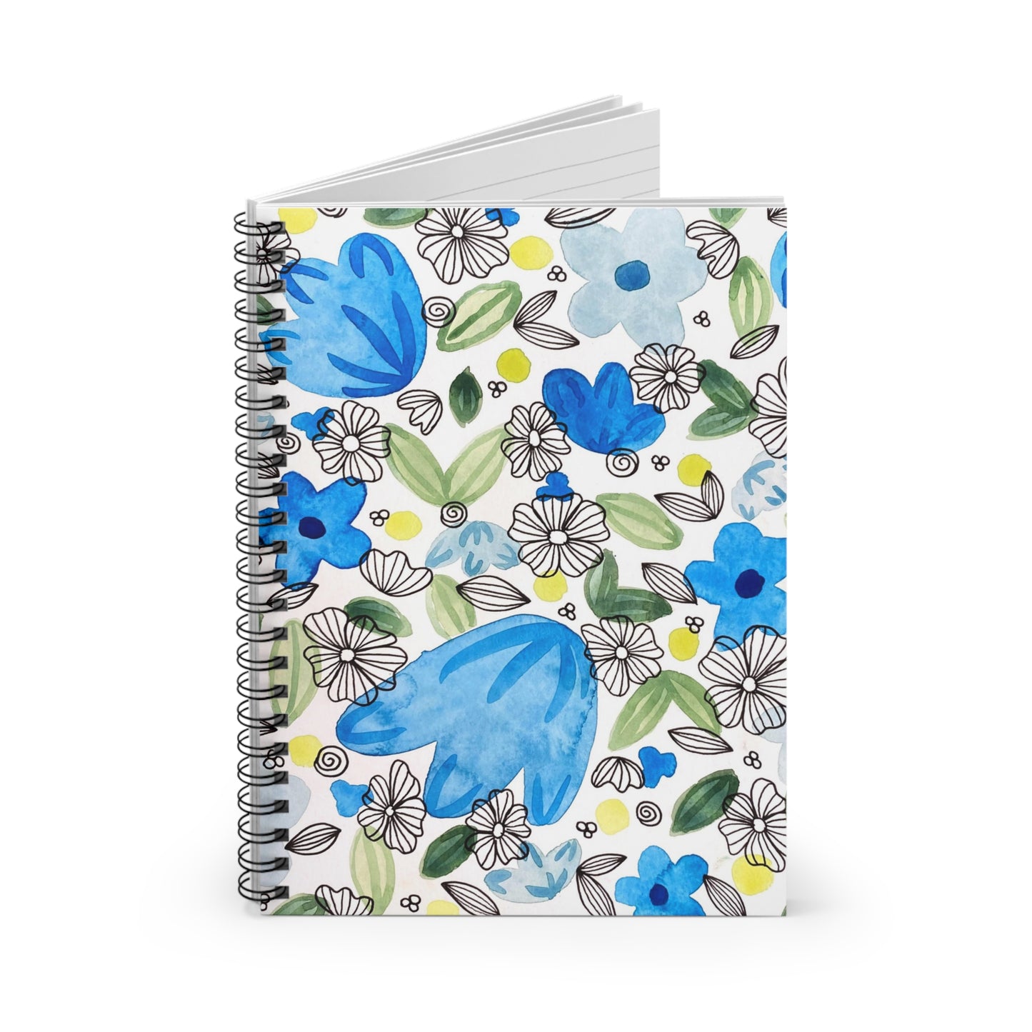 Blossom+Blue Spiral Notebook — Ruled Lined Journal