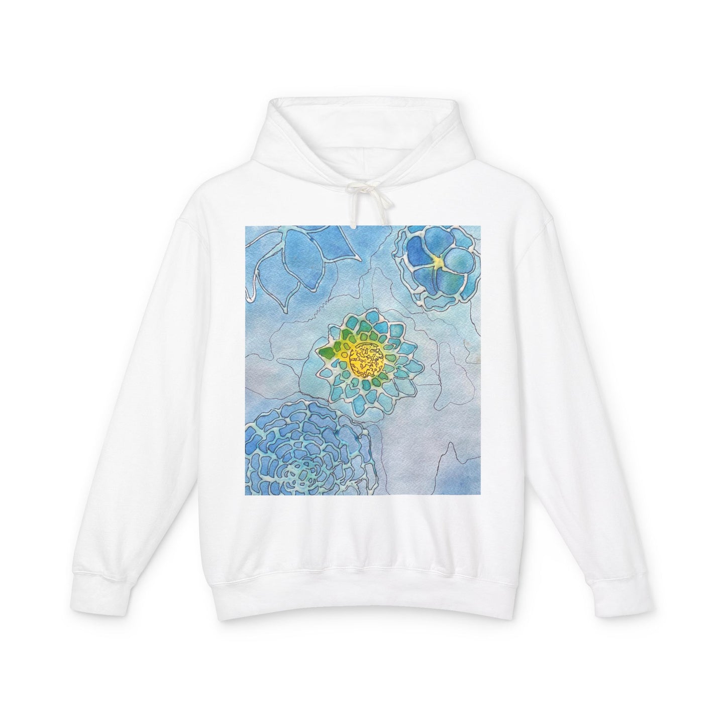 Water+Color Travel Hoodie — Painterly Succulent Travel Hoodie