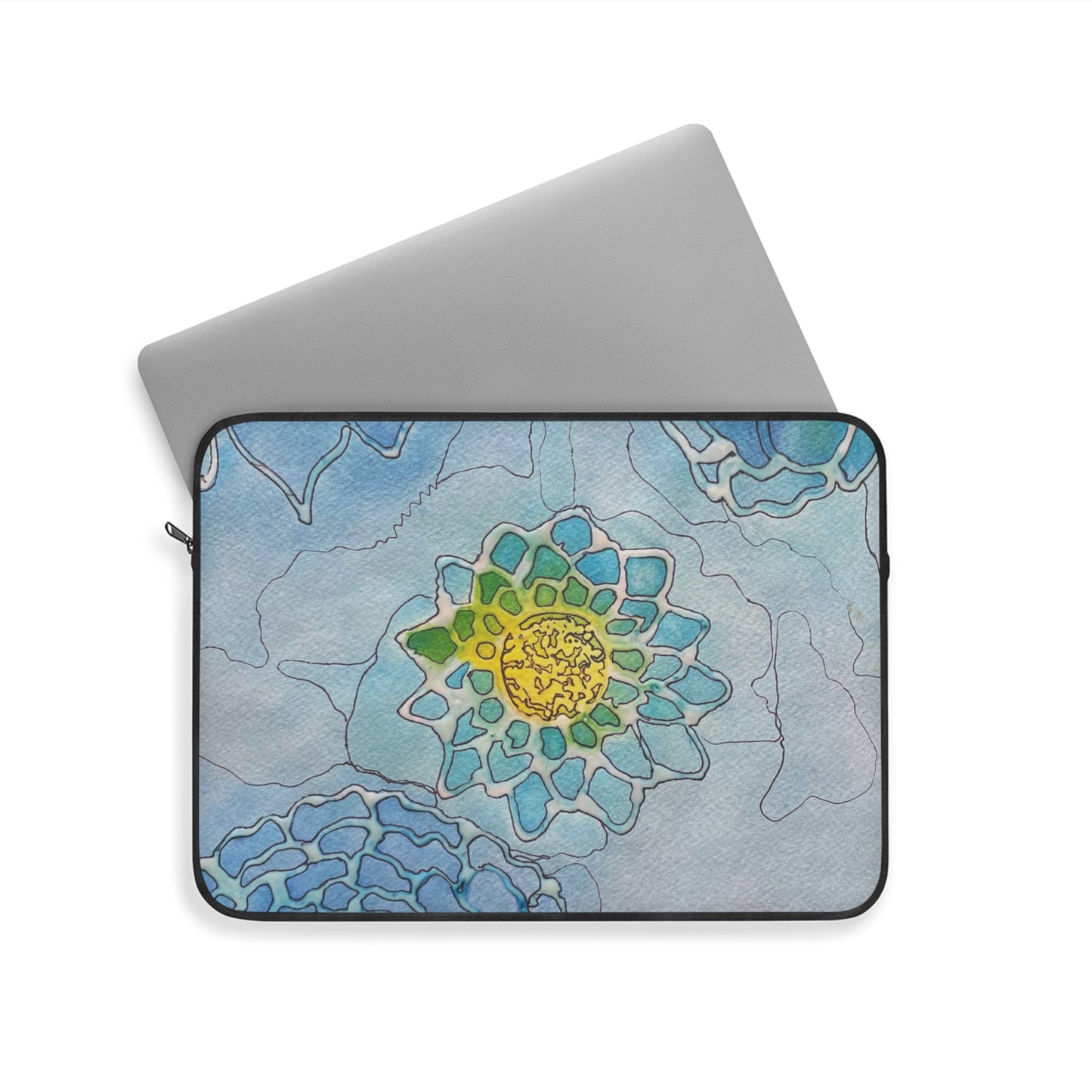 Water+Color Laptop Sleeve — Painterly Succulent Art Print Laptop Sleeve