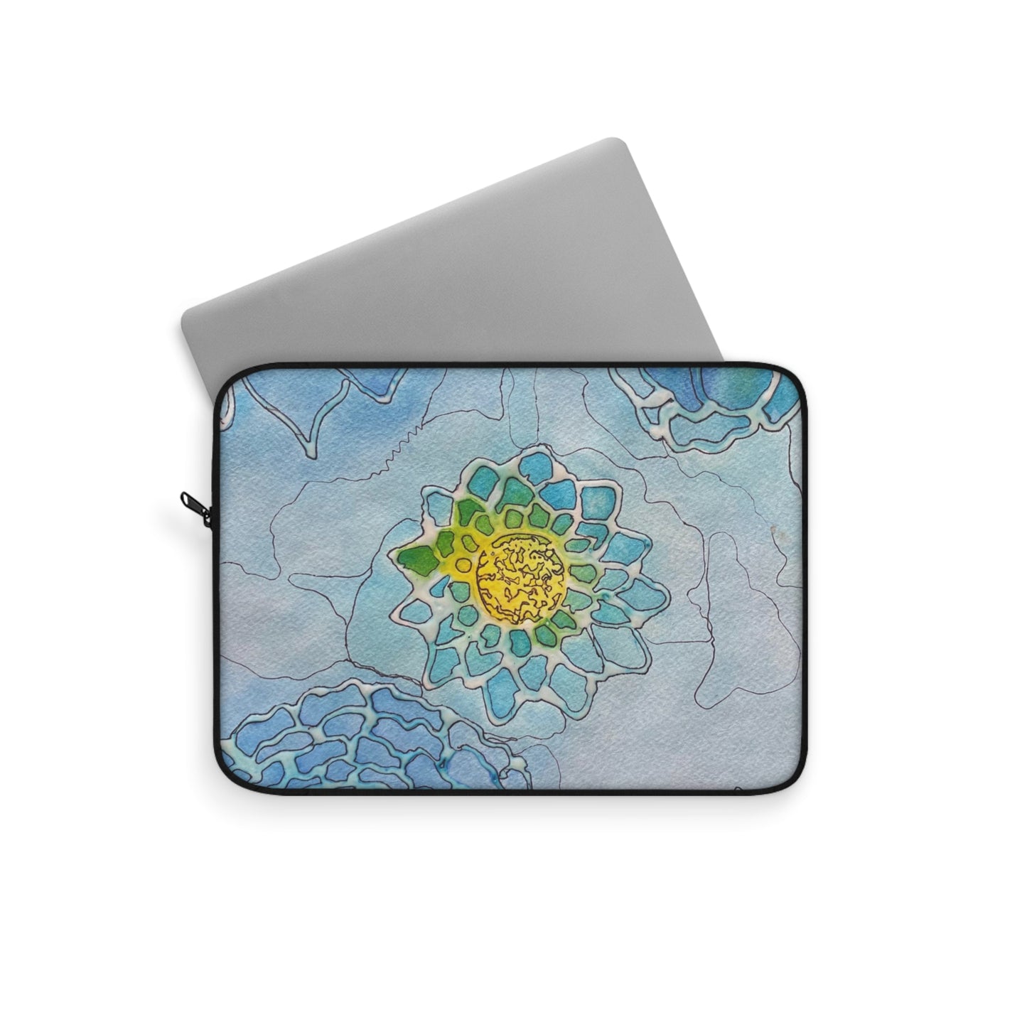 Water+Color Laptop Sleeve — Painterly Succulent Art Print Laptop Sleeve