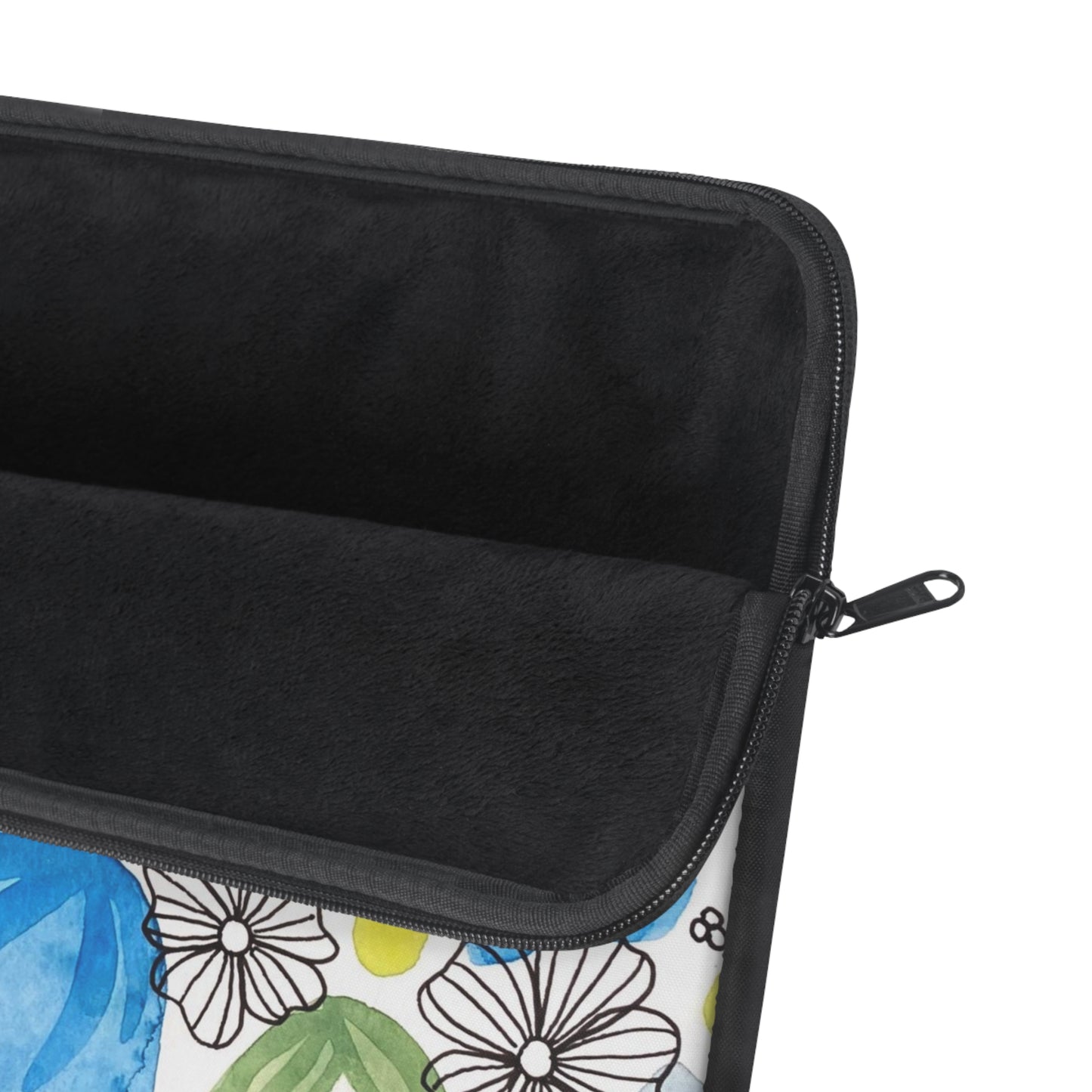 Blossom+Blue Laptop Sleeve — Floral Watercolor Art Print Laptop Sleeve