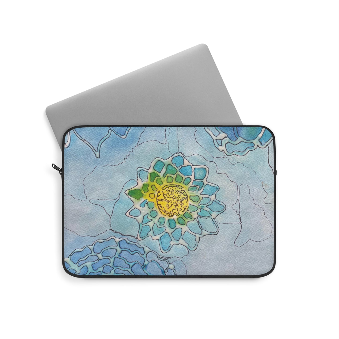 Water+Color Laptop Sleeve — Painterly Succulent Art Print Laptop Sleeve