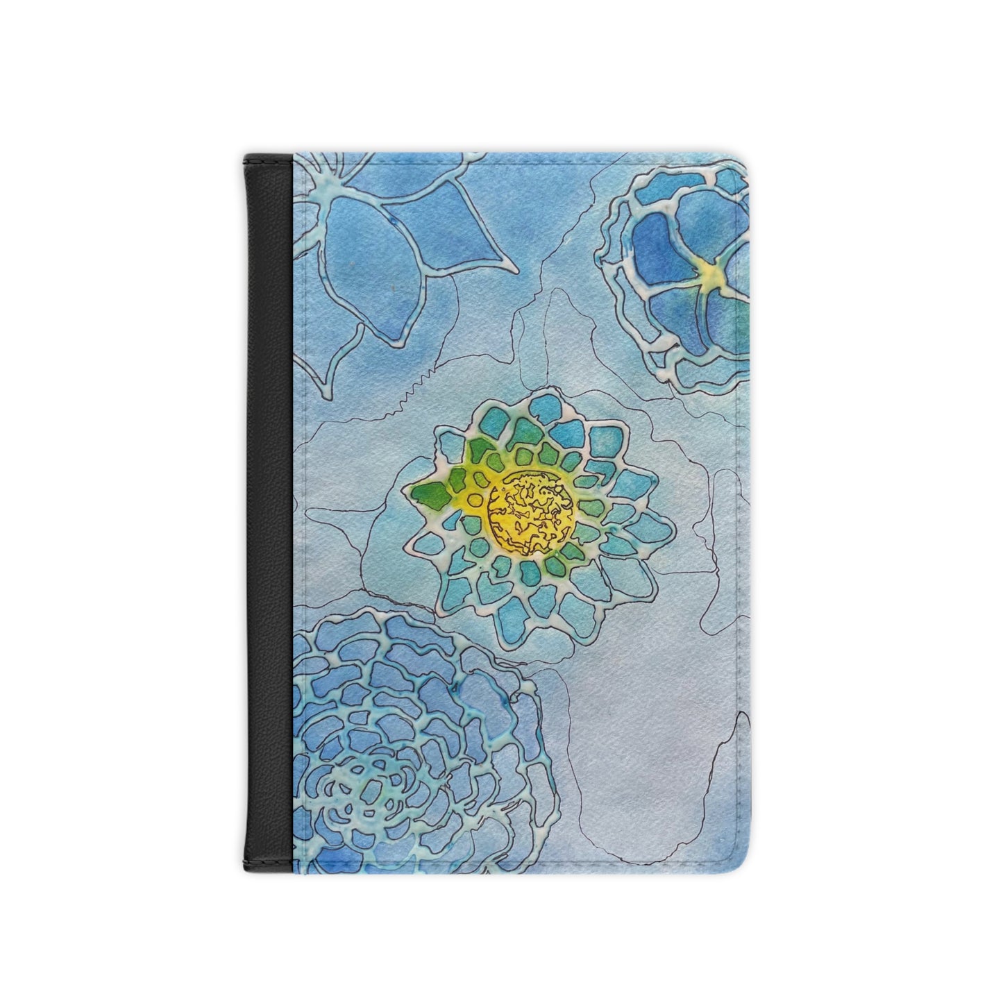 Water+Color Passport Cover — Blue Succulent Travel Document Holder