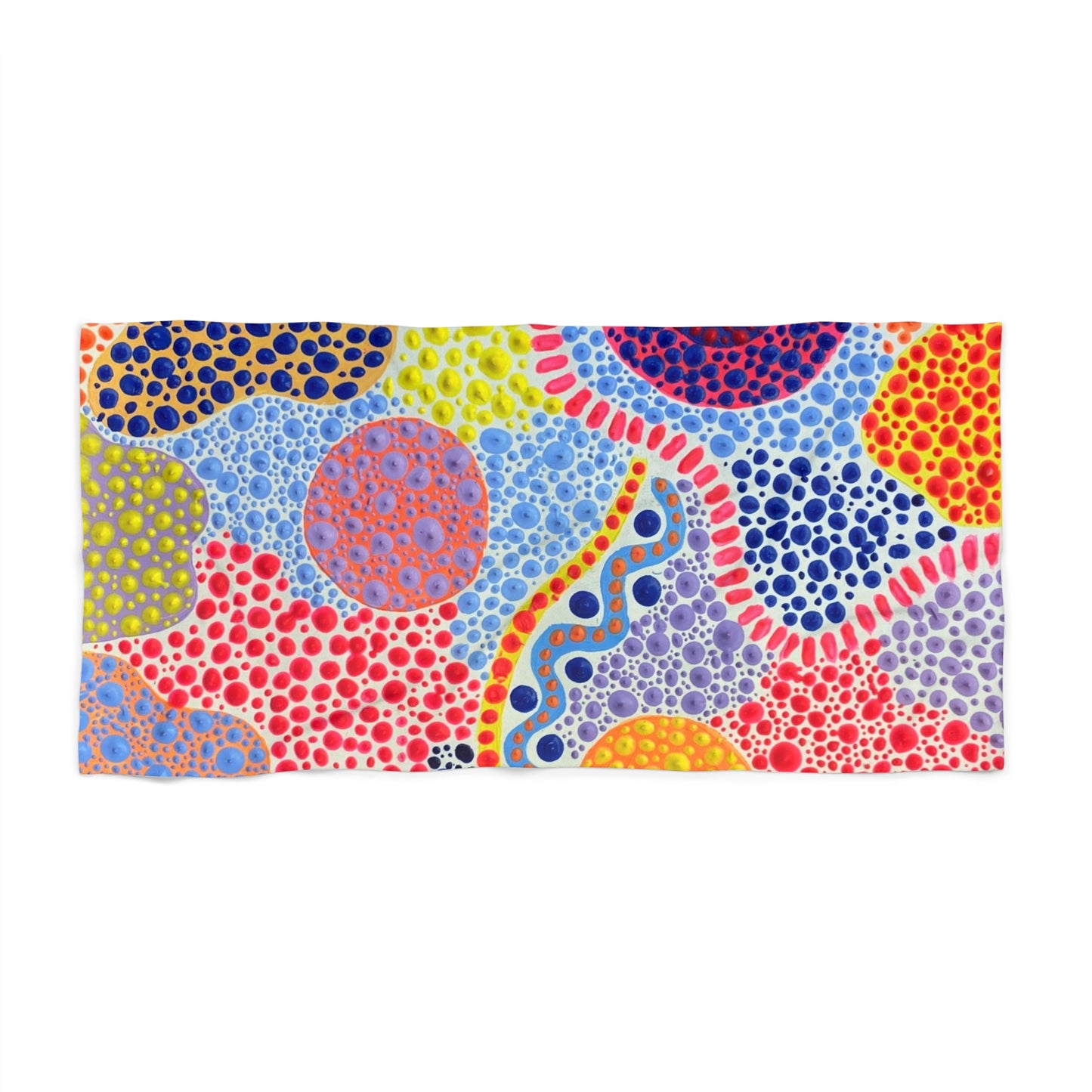 Fiesta-Dots Beach Towel — Colorful Boho Coastal Towel