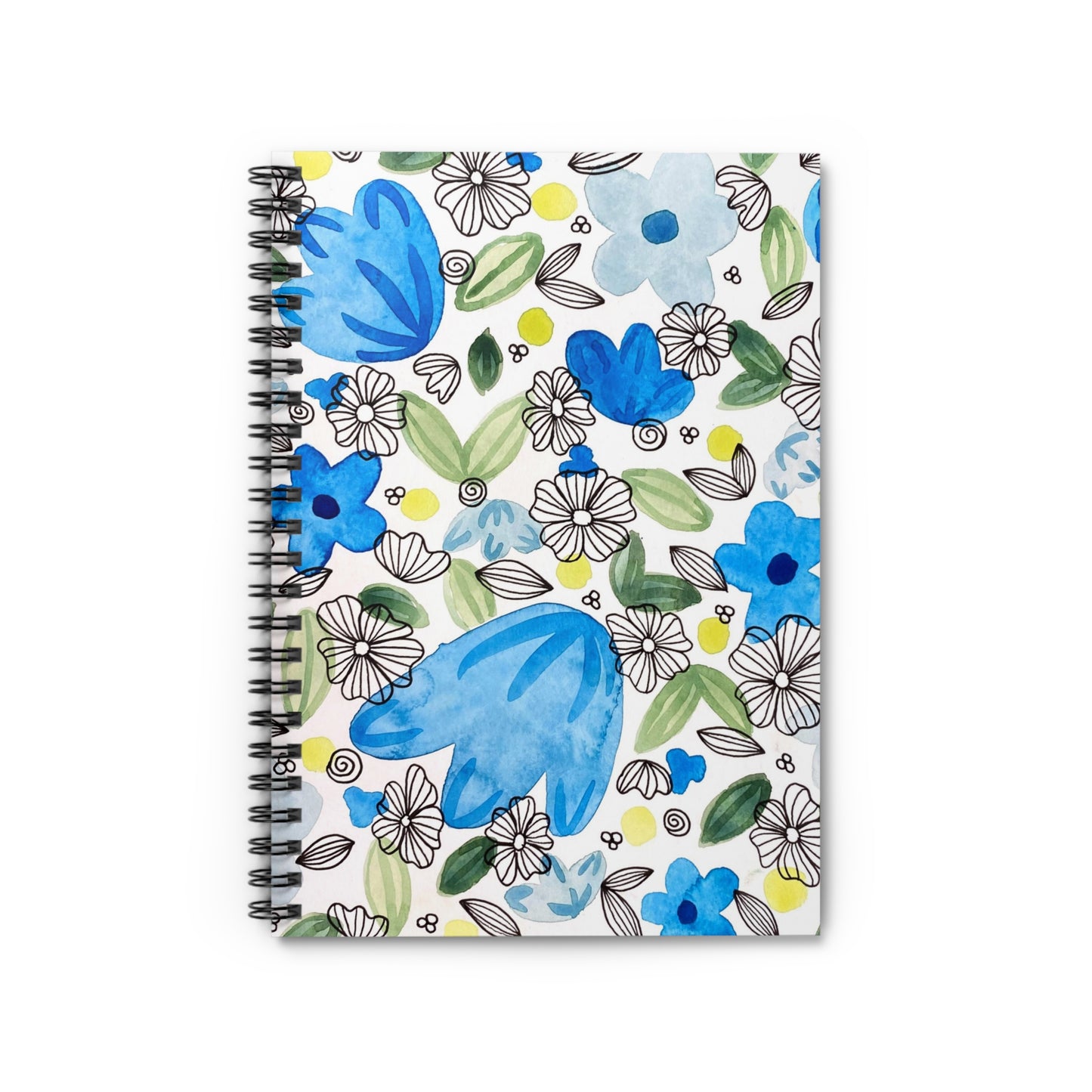 Blossom+Blue Spiral Notebook — Ruled Lined Journal