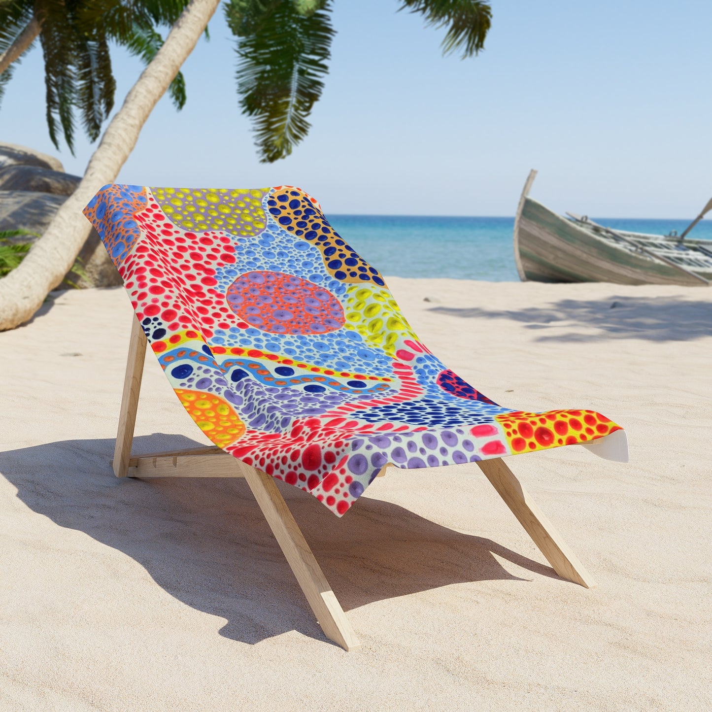 Fiesta-Dots Beach Towel — Colorful Boho Coastal Towel