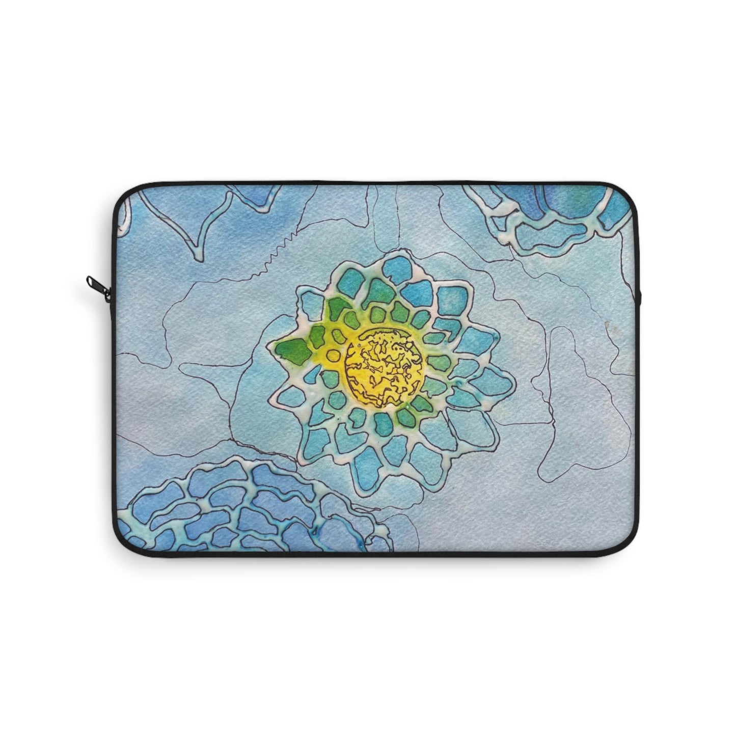 Water+Color Laptop Sleeve — Painterly Succulent Art Print Laptop Sleeve