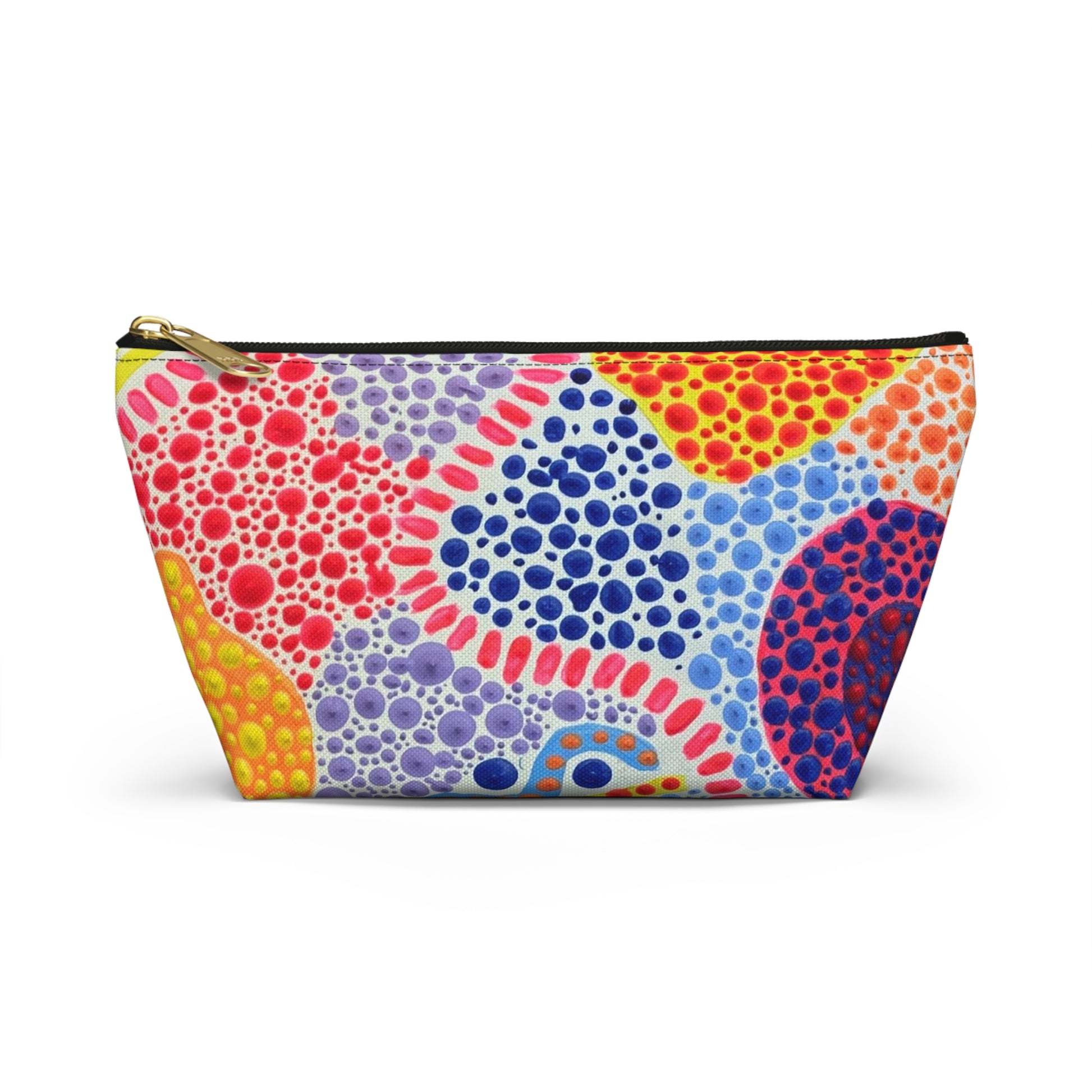 Fiesta+Dots brings playful celebration to your everyday essentials—vibrant polka dots that add instant joy to any bag or desk. A fun and colorful pouch perfect for carrying makeup, toiletries, or other small essentials. The vibrant colors make it a cheerful addition to your everyday life. Ideal for adults looking to add a pop of color to their accessories. Great for gifting on birthdays, holidays, or as a treat for yourself.