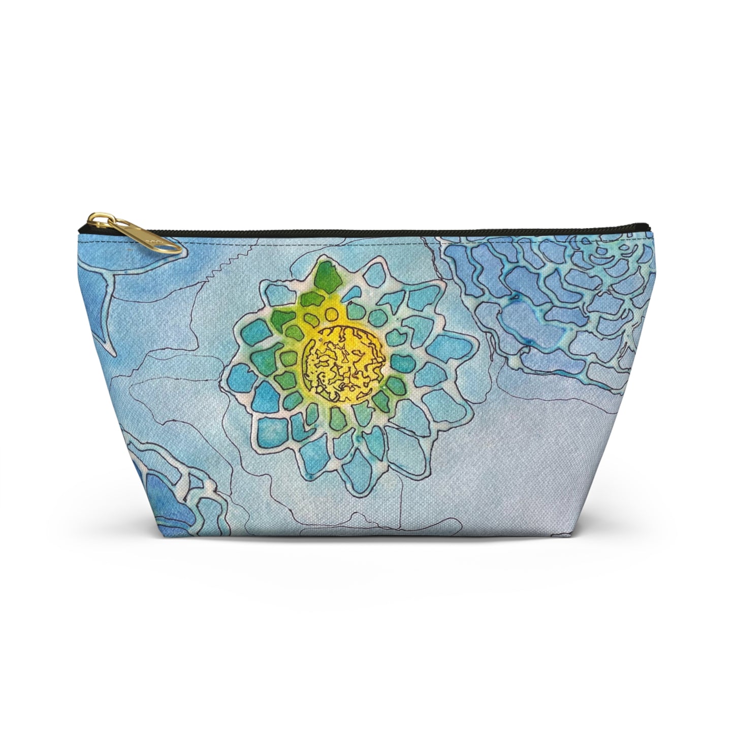 Exclusive Water+Color artwork meets functional design—because even your toiletries deserve to travel in style. Our t-bottom pouches vary from small to large and can be used for pretty much anything. They make excellent pencil cases and cosmetic travel bags. They are constructed from a durable material with a zipper closure.